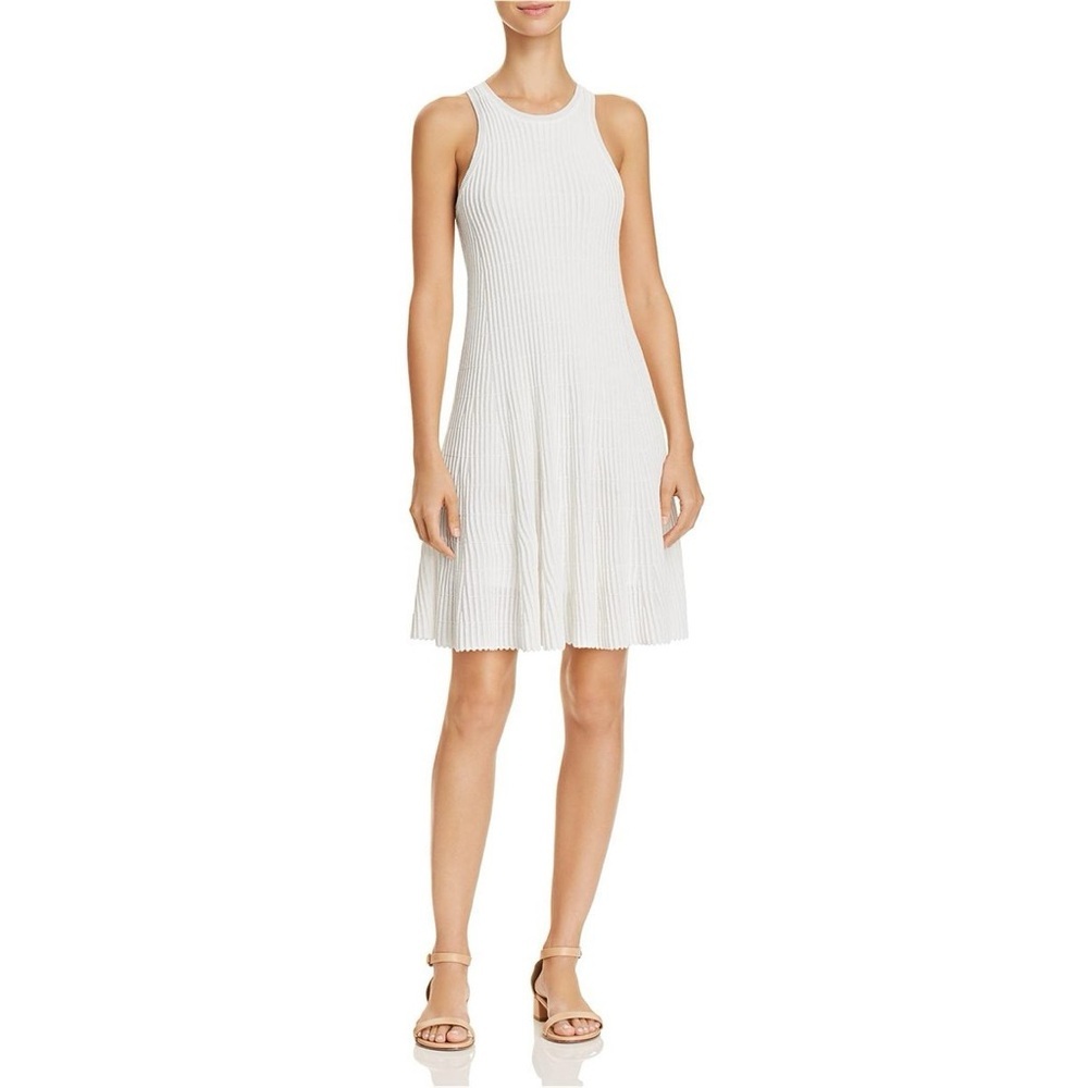Theory Ottoman Day Ribbed Dress - Shell White Small